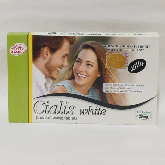 BOOK Cia@lis White 20mg 6 Tablets